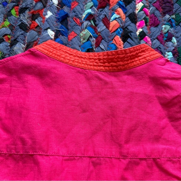 Boden Hot Pink Linen Notch Neck Sleeveless Shift Dress Women’s Size 6 Summer - Picture 11 of 16